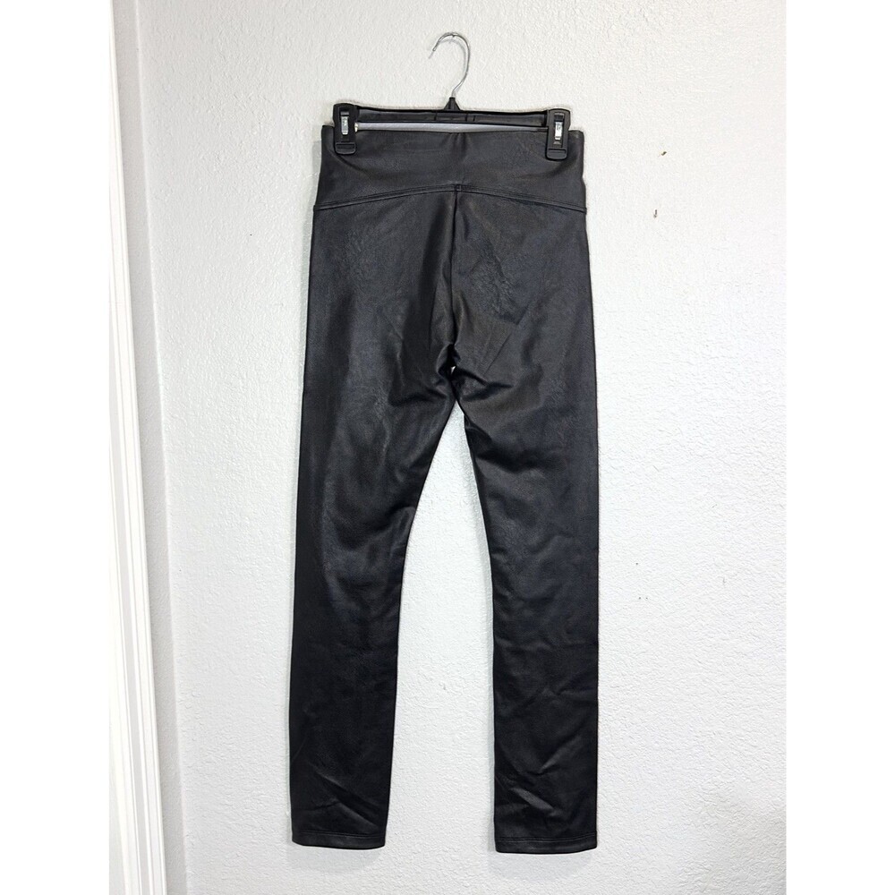 SPANX Faux Leather Like Front-Slit Skinny Pants Black Pull On Size Small NWT - Picture 6 of 14